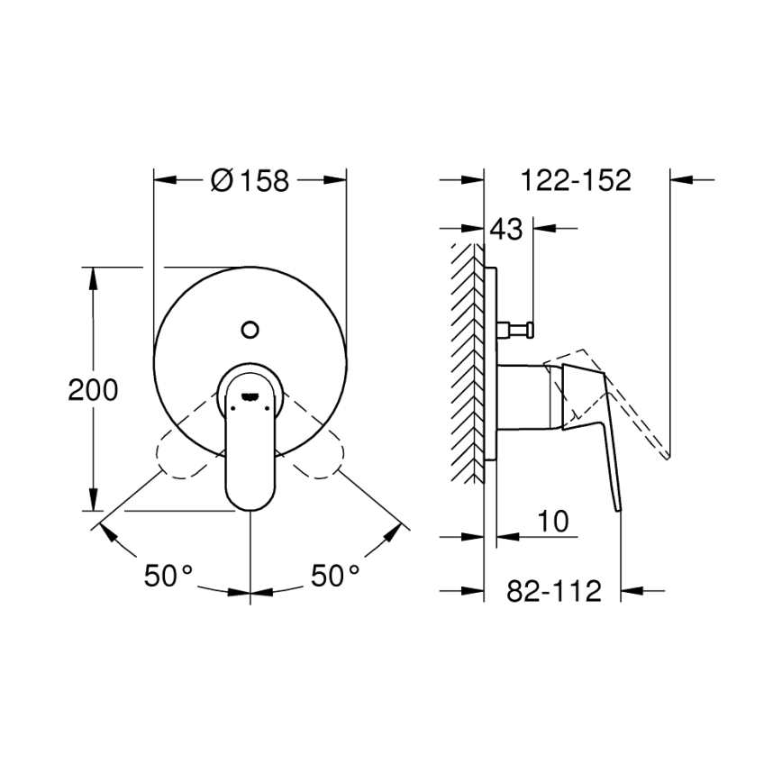 GROHE 24045000 - Смеситель с двухпозиционным переключателем EUROSMART, полированный хром