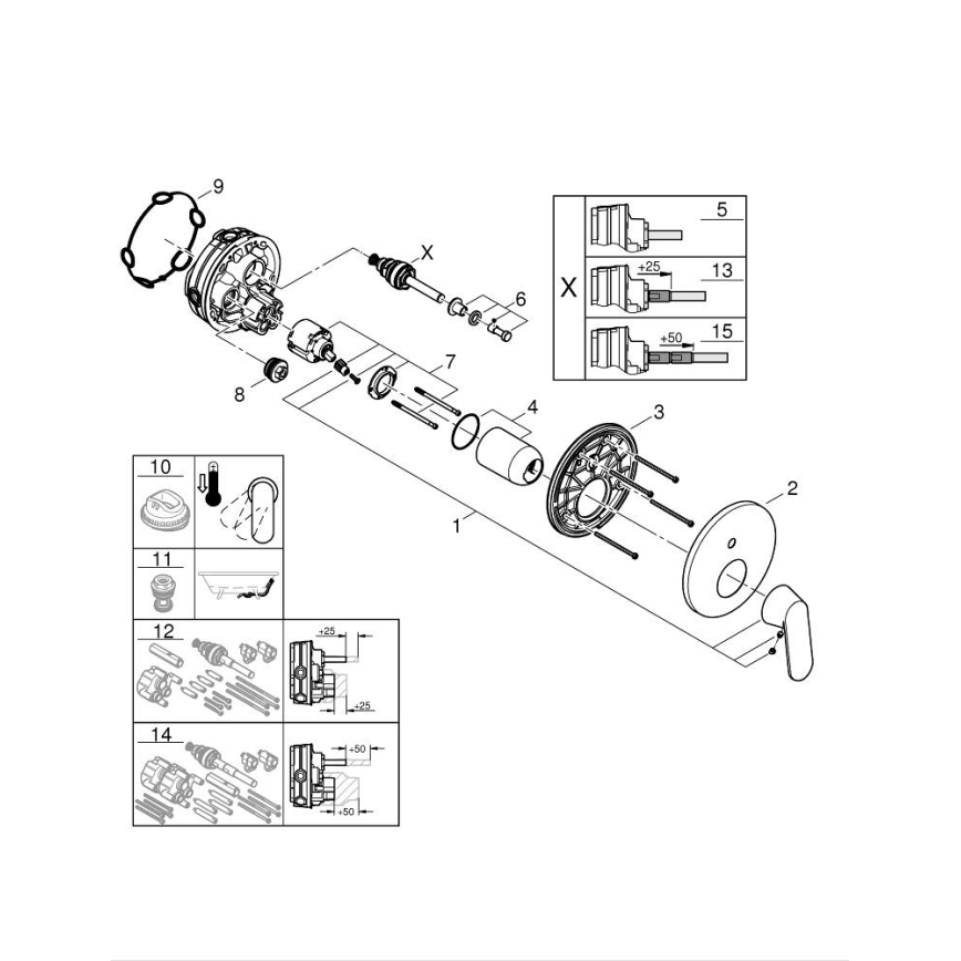 GROHE 24045000 - Змішувач EUROSMART з двопозиційним перемикачем, глянцевий хром