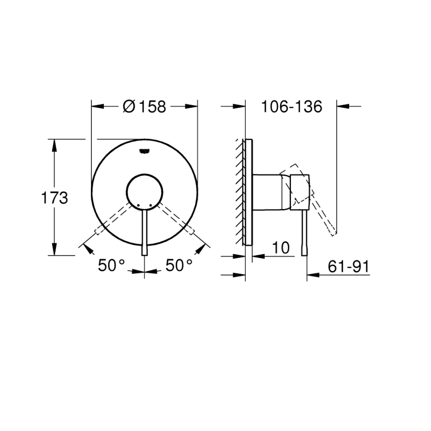 GROHE 24057GN1 - Душевой смеситель ESSENCE, матовое золото