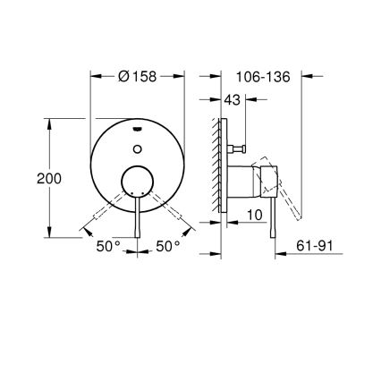 GROHE 24058DL1 - Смеситель ESSENCE с двухпозиционным переключателем, медный