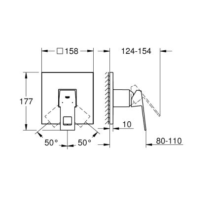 GROHE 24061000 - Душевой смеситель EUROCUBE, блестящий хром