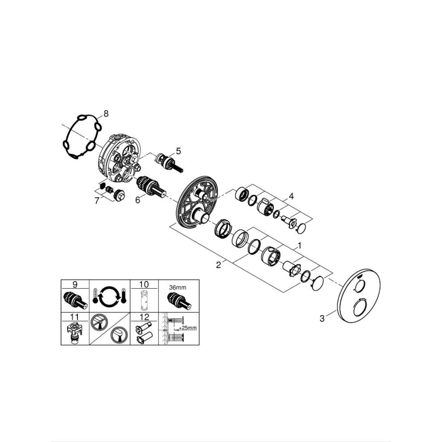 GROHE 24075000 - Термостатический душевой смеситель GROHTHERM, глянцевый хром