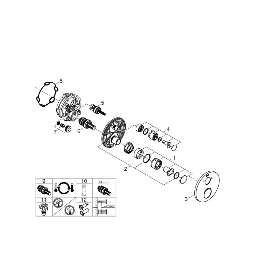 GROHE 24076000 - Термостатический душевой смеситель GROHTHERM, глянцевый хром