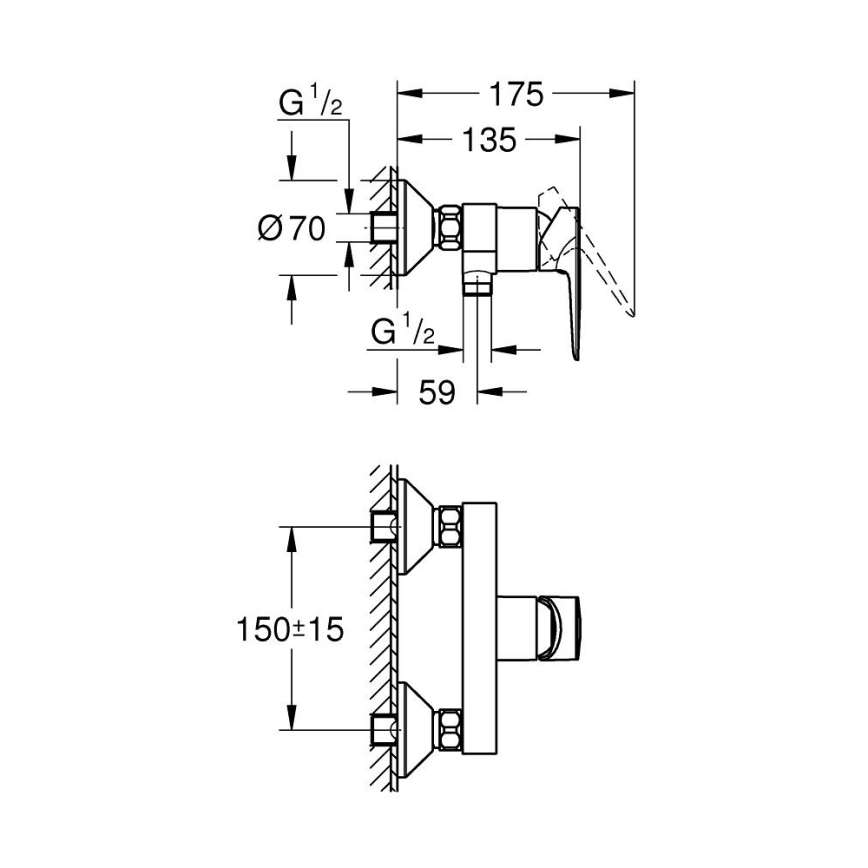 GROHE 24197001 - душевой смеситель START EDGE DN 15 полированный хром