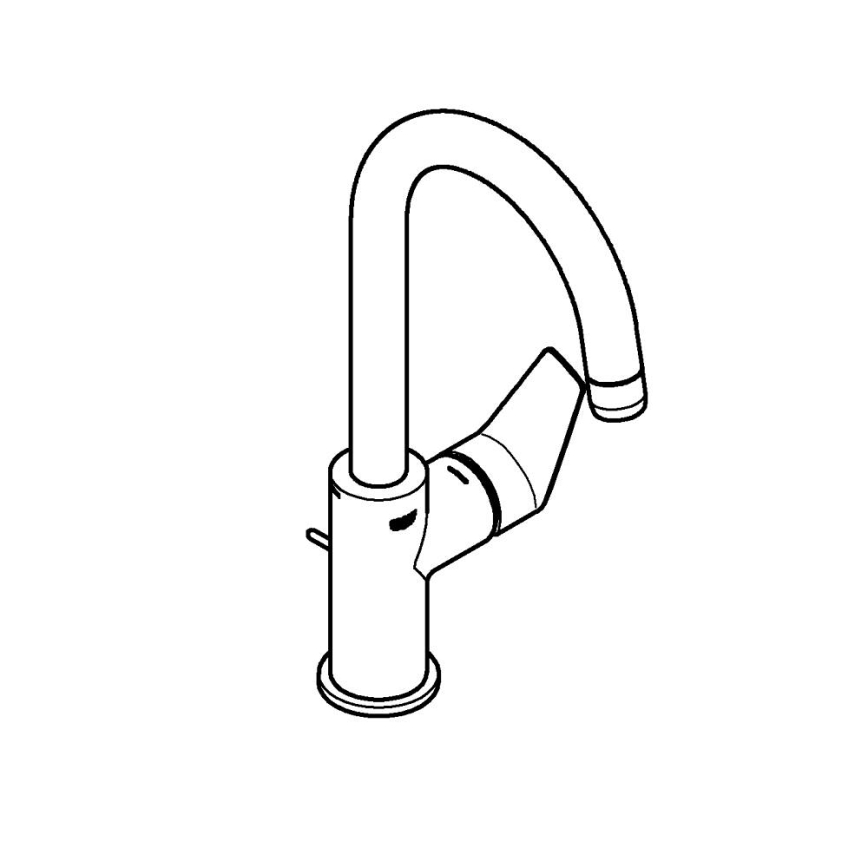GROHE 24201001 - Смеситель для умывальника DN 15, размер L, полированный хром