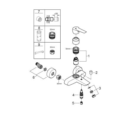 GROHE 24206002 - Смеситель для ванны START DN 15 полированный хром