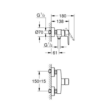 GROHE 242082432 - Душовий змішувач START DN 15 чорний