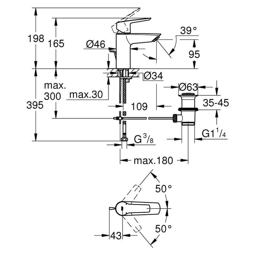 GROHE 24209002 - Змішувач для умивальника START DN 15 блискучий хром