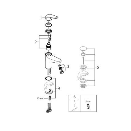 GROHE 24317001 - Змішувач для умивальника SWIFT 162 мм блискучий хром