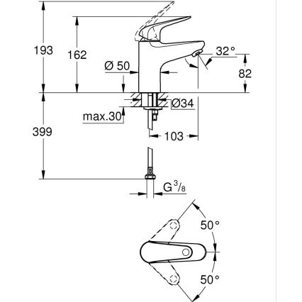 GROHE 24317001 - Змішувач для умивальника SWIFT 162 мм блискучий хром