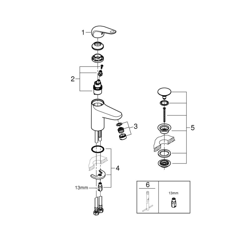 GROHE 24323001 - Смеситель для раковины SWIFT DN 15, глянцевый хром