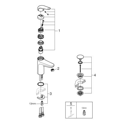 GROHE 24327001 - смеситель для раковины SWIFT, размер M, полированный хром