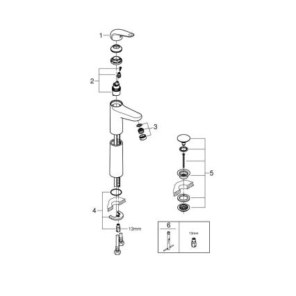 GROHE 24331001 - Раковинный смеситель SWIFT 319 мм полированный хром