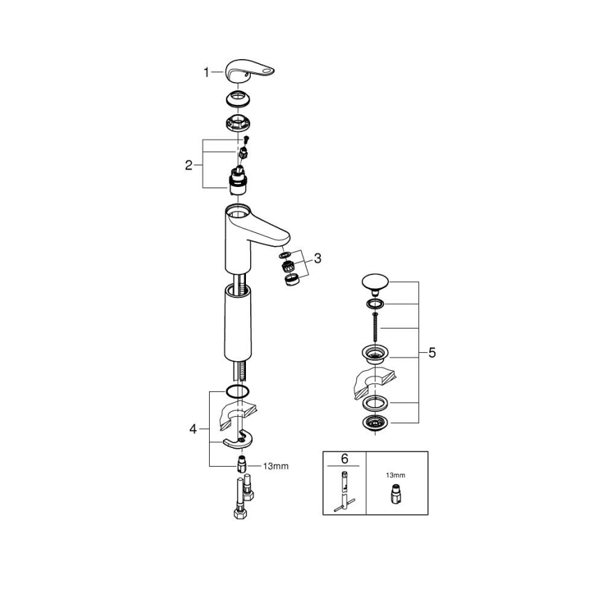 GROHE 24331001 - Раковинный смеситель SWIFT 319 мм полированный хром