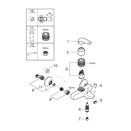 GROHE 24335001 - Ванний змішувач DN 15 глянцевий хром