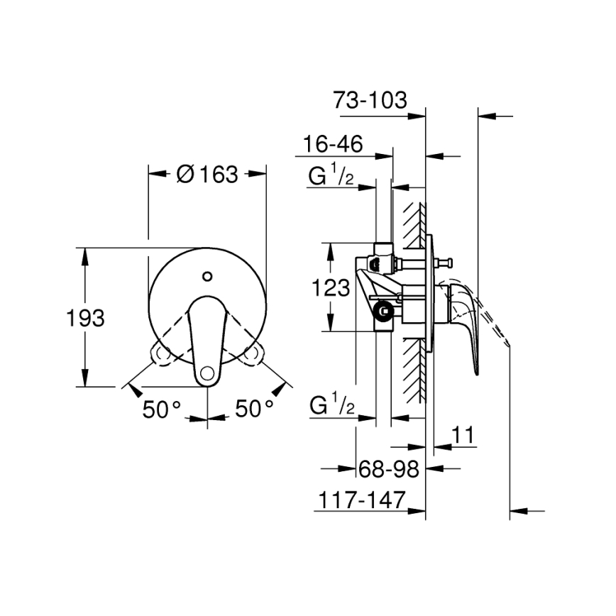 GROHE 24336001 - Змішувач для ванни SWIFT DN 15, глянцевий хром