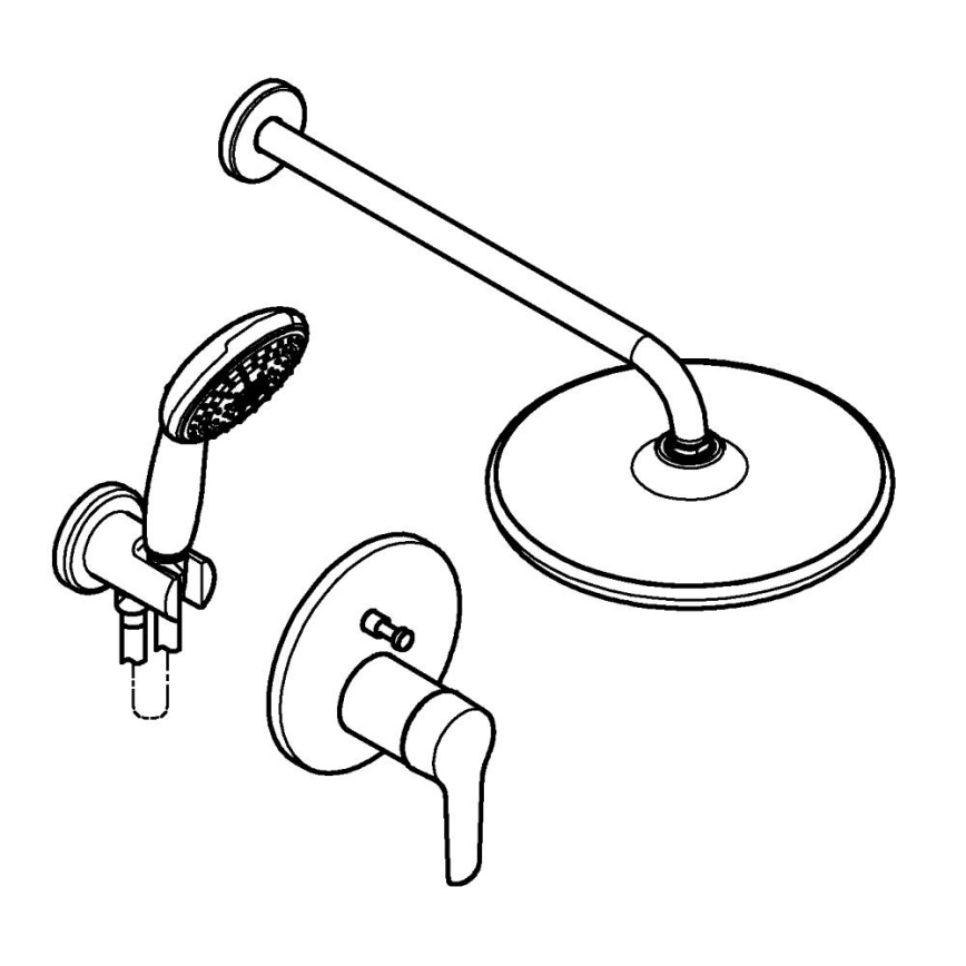 GROHE 25292000 - Встраиваемая душевая система START VITALIO START 250, хром