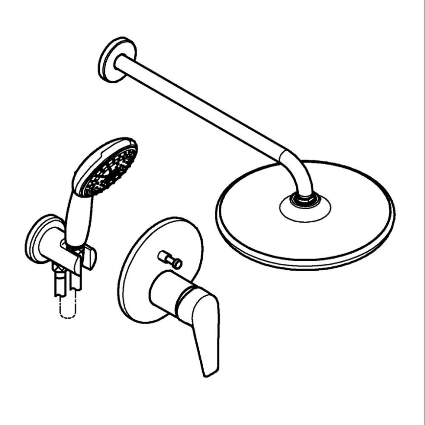 GROHE 25293000 - Душевой набор START EDGE 250 мм полированный хром