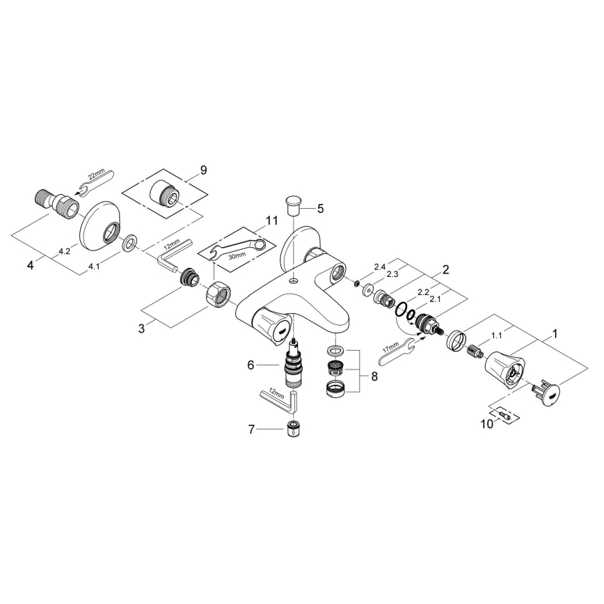 GROHE 25450001 - Ванний змішувач COSTA L DN 15 глянцевий хром