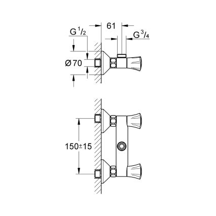 GROHE 26009001 - Душовий змішувач COSTA L DN 15 глянцевий хром