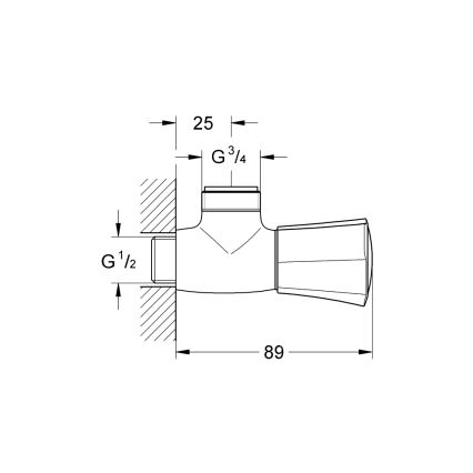 GROHE 26010001 - Душевой вентиль COSTA L, полированный хром