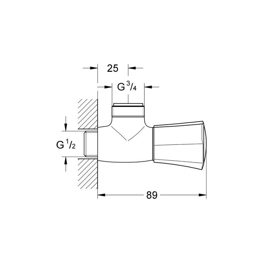 GROHE 26010001 - Душевой вентиль COSTA L, полированный хром