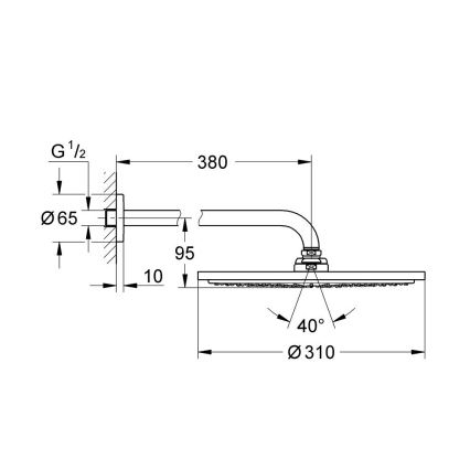GROHE 26066DC0 - Верхній душ RAINSHOWER COSMOPOLITAN 310 380 мм з нержавіючої сталі