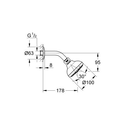 GROHE 26088001 - Душова лійка TEMPESTA 100 100 mm глянцевий хром