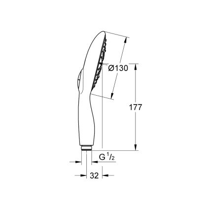 GROHE 26107000 - Ручная душевая лейка VITALIO RAIN 130 мм, полированный хром