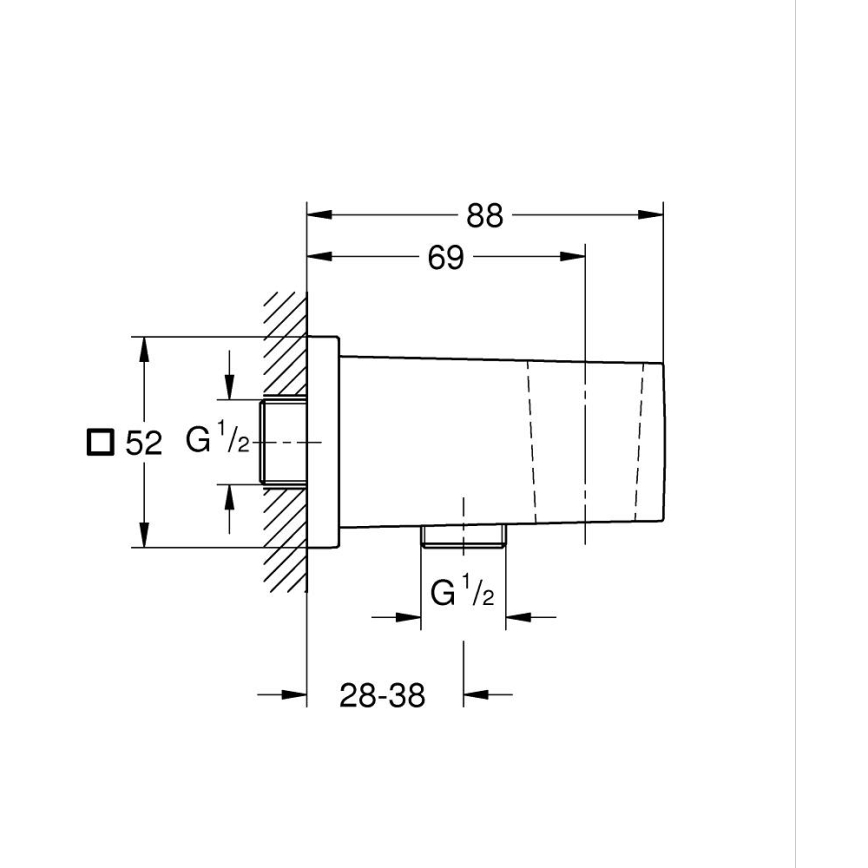 GROHE 26370AL0 - Настенное колено EUPHORIA CUBE DN 15 графит
