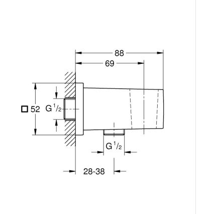 GROHE 26370DC0 - настенное колено EUPHORIA CUBE DN 15 нержавеющая сталь