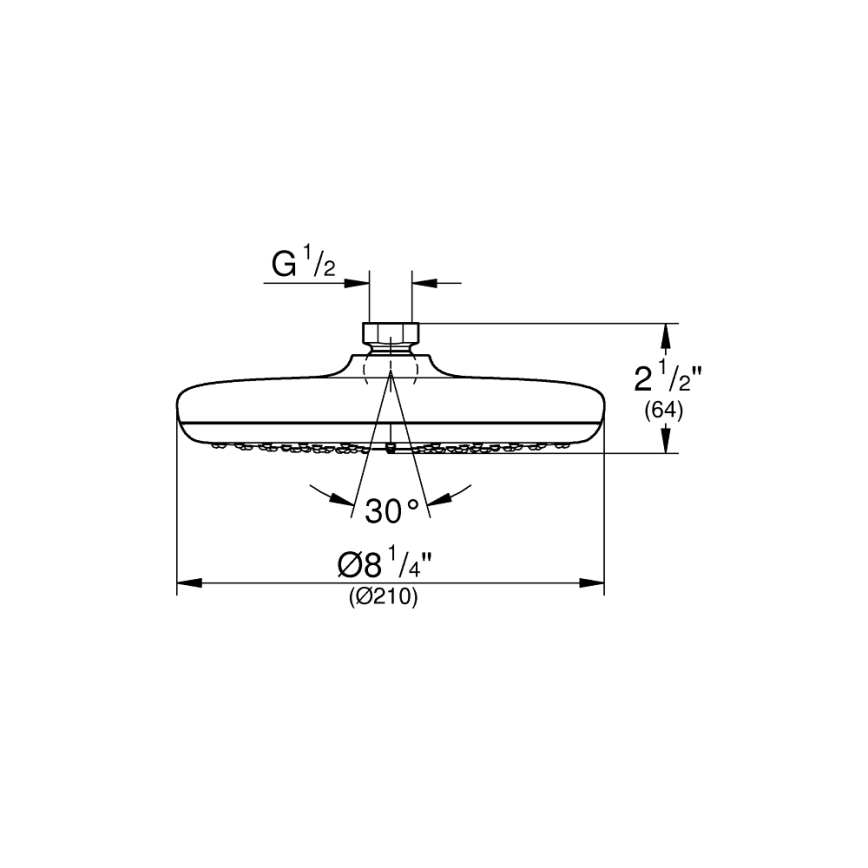 GROHE 26410000 - душова лійка TEMPESTA 210 мм, глянцевий хром