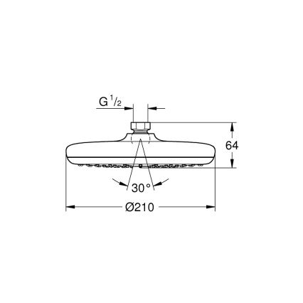 GROHE 26410000 - Верхний душ TEMPESTA 210 mm, глянцевый хром
