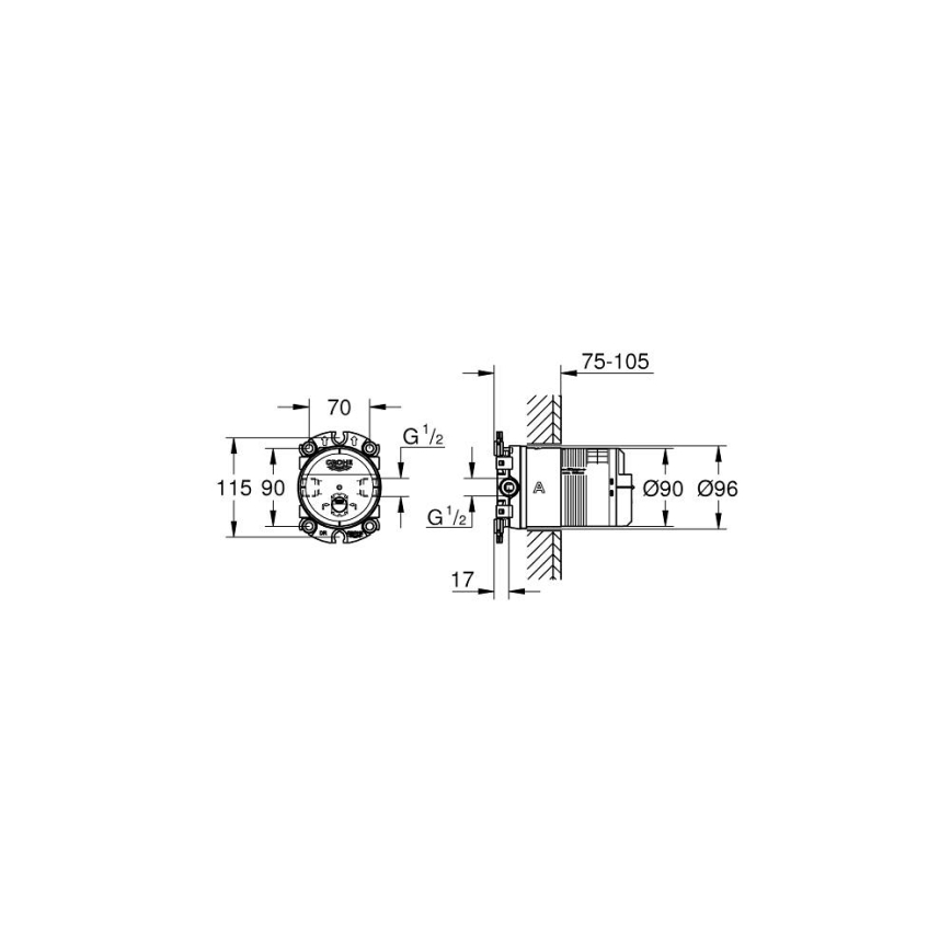 GROHE 26483000 - Универсальный встраиваемый монтажный модуль RAINSHOWER DN 15