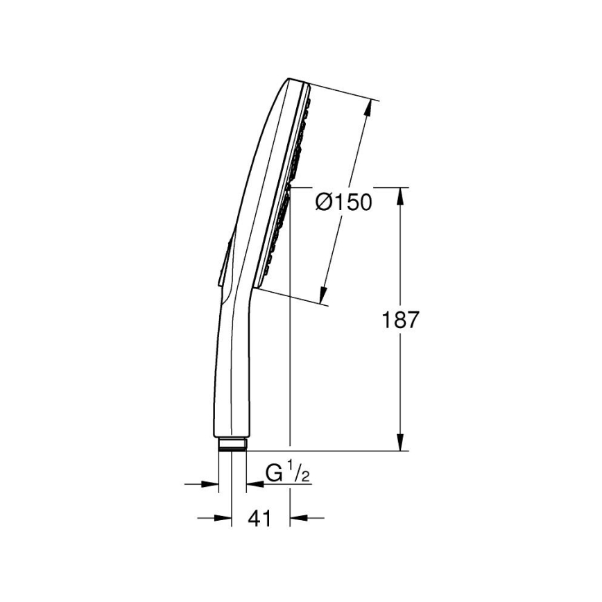 GROHE 26553000 - Ручна лійка для душу RAINSHOWER SMARTACTIVE 150 мм блискучий хром