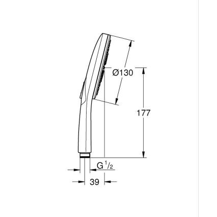 GROHE 26574A00 - Ручна лійка RAINSHOWER SMARTACTIVE 130 мм графіт