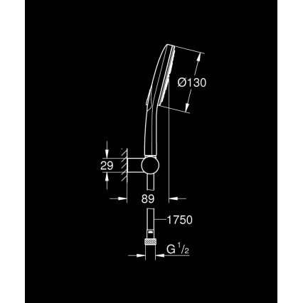 GROHE 26580000 - Комплект ручного душа RAINSHOWER SMARTACTIVE 130, 1500 мм, хром