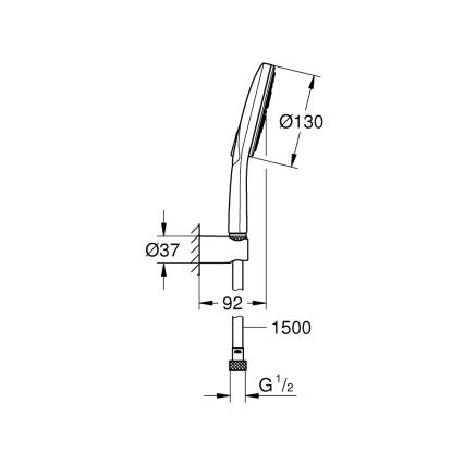 GROHE 26581000 - Душевой комплект RAINSHOWER SMARTACTIVE 130 1500 мм хром