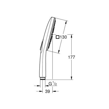 GROHE 26582000 - Ручний душ RAINSHOWER SMARTACTIVE 130 CUBE полірований хром