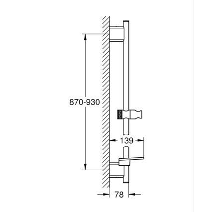 GROHE 266032430 - Душова штанга SMARTACTIVE 900 мм чорна