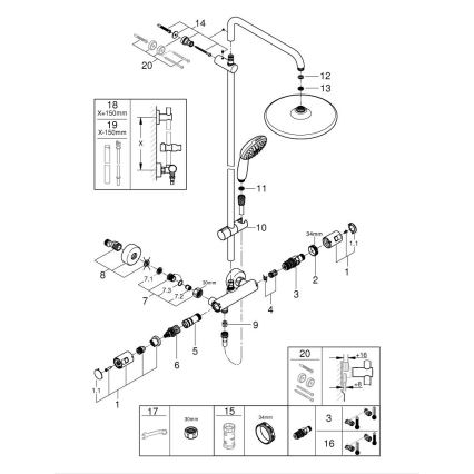 GROHE 26677001 - Душевая система VITALIO START SYSTEM 250 глянцевый хром