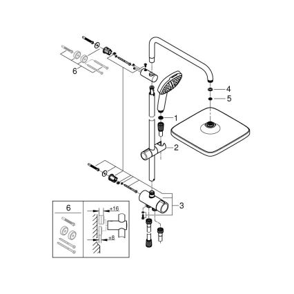 GROHE 26698001 - Душевая система VITALIO COMFORT 250 полированный хром