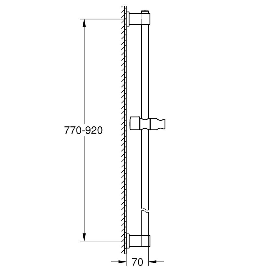 GROHE 269612431 - штанга для душу VITALIO UNIVERSAL 900 мм чорна