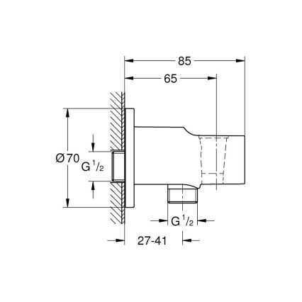 GROHE 26962001 - Настінне коліно VITALIO 85 мм блискучий хром