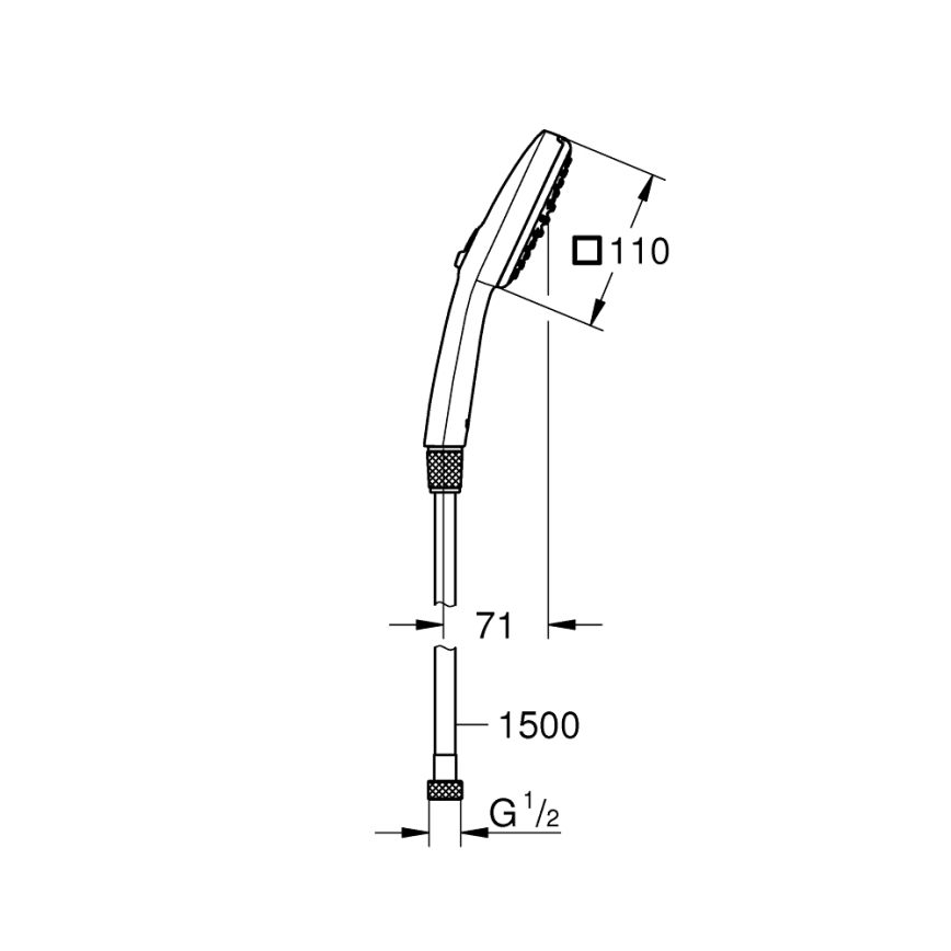 GROHE 26973001 - ручная душевая лейка VITALIO COMFORT 110 110 мм глянцевый хром