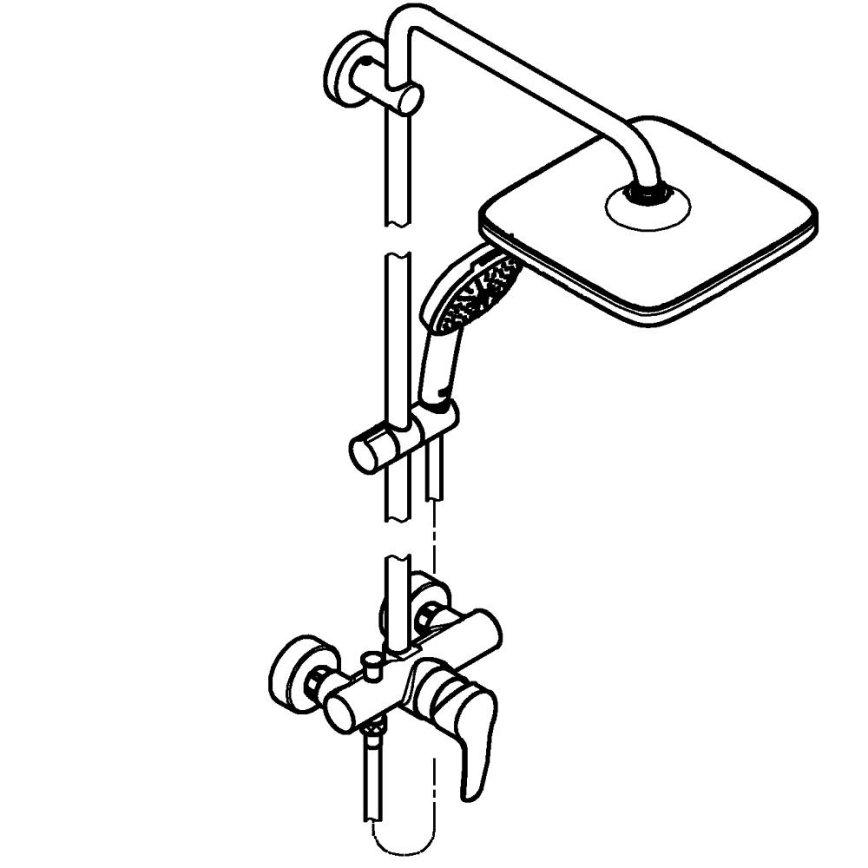 GROHE 26985001 - Душевая система VITALIO COMFORT 250 250 × 250 мм полированный хром
