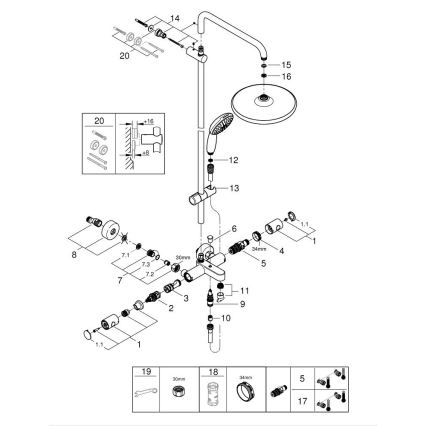 GROHE 269882431 - Душевая система VITALIO START SYSTEM 250 390 мм чёрная