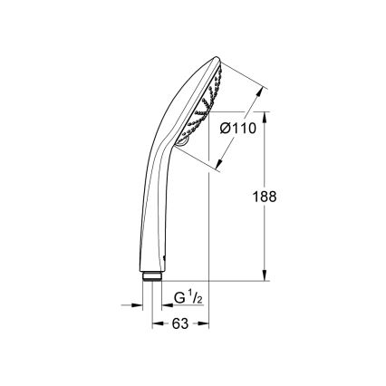 GROHE 27221000 - Ручной душ TEMPESTA COSMOPOLITAN 100, 3 режима, блестящий хром