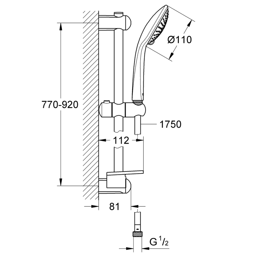GROHE 27227001 - Душова система EUPHORIA 900 mm полірований хром