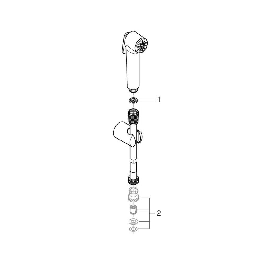 GROHE 27513A01 - душ для біде TEMPESTA-F 1250 мм графіт